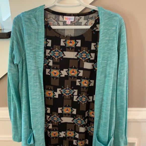 Lularoe Outfit Julia Dress and cardigan Small and Xs Sarah - Picture 2 of 5